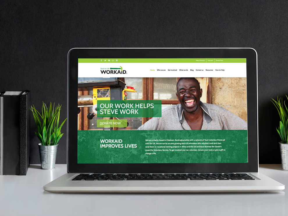 Previous design for Workaid home page